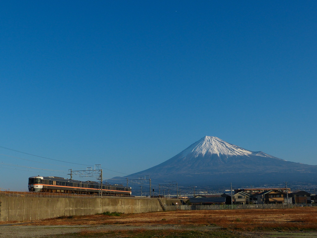 富士山とワイドビューふじかわ