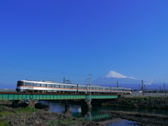 ワイドビューふじかわを富士山と