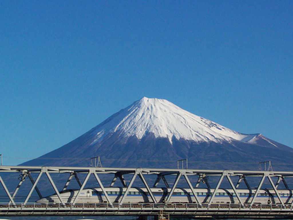 500系と富士山