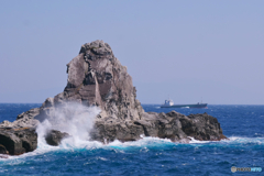 荒れる相模湾と友路岬