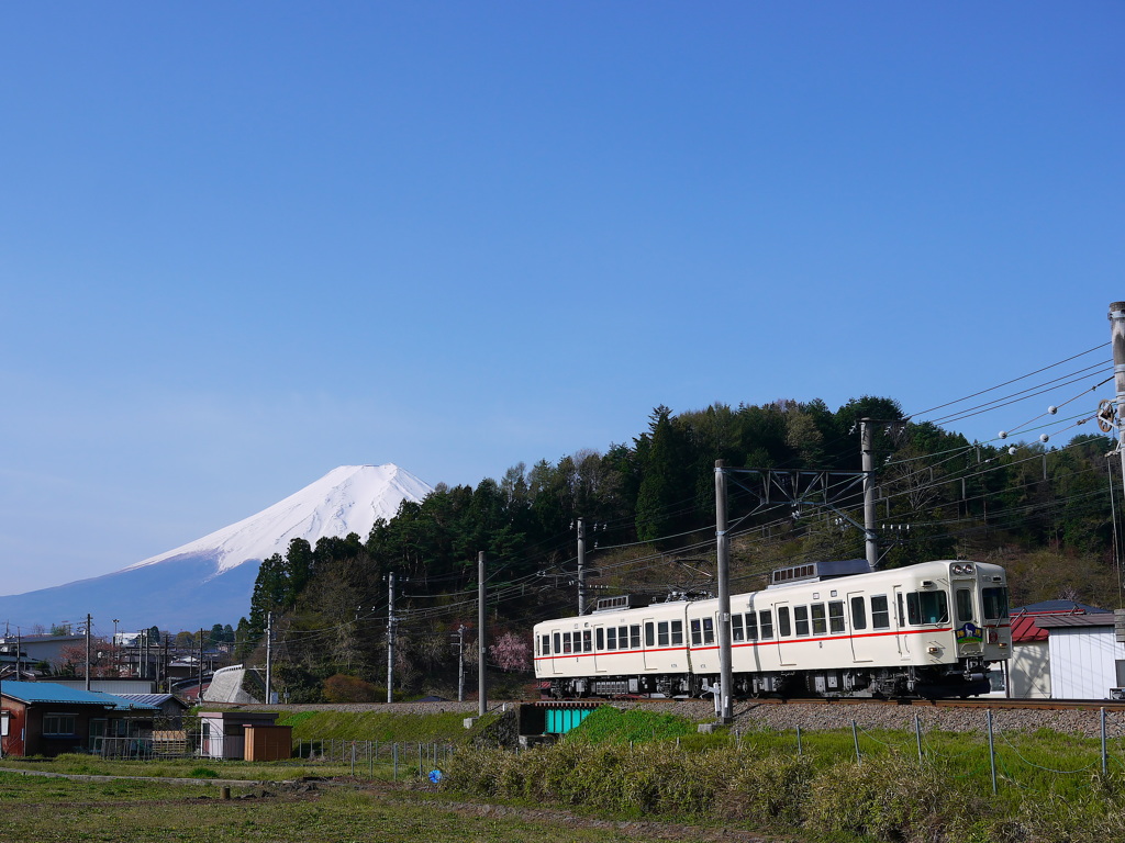 富士山と特急陣馬