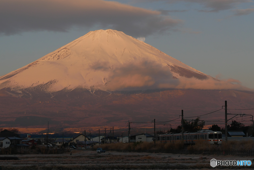 御殿場線　富士山　パール富士