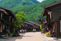 夏の奈良井宿