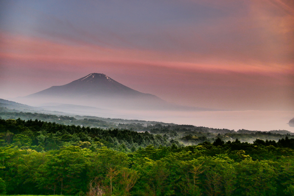 山中湖で富士山