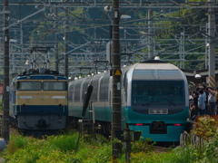 EF65-501とスーパービュー踊り子＠早川