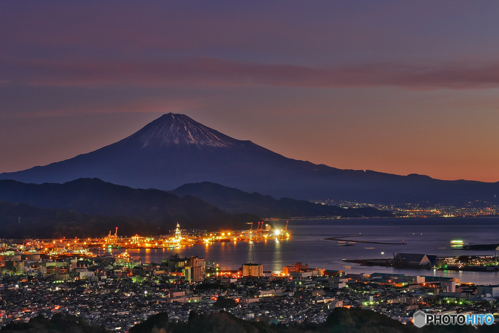 日本平HDR富士山夜景