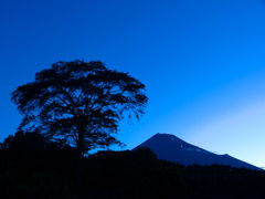 日の出前　富士山