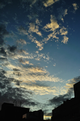 雨雲が去った夕刻