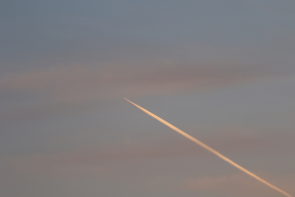 早朝の飛行機雲 190318-889