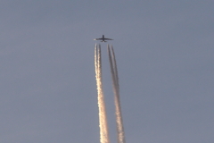 早朝の飛行機雲 (2) 250505-588