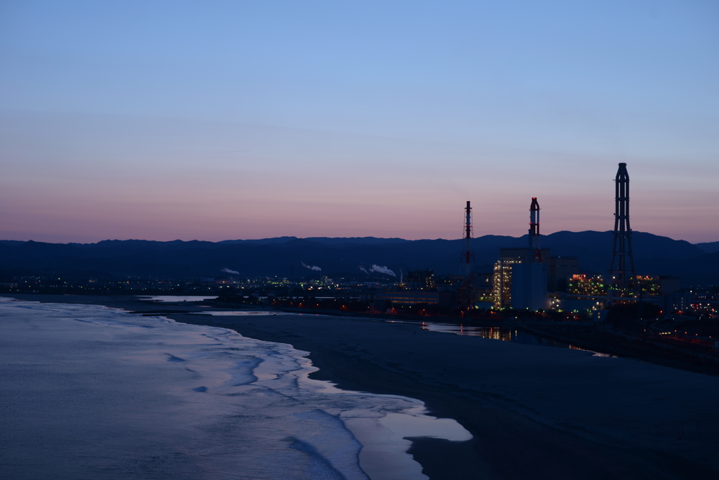 海岸夕景