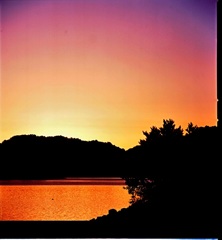 檜原湖　夕景