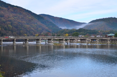 早朝渡月橋