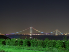 淡路下りS.A.から明石海峡大橋