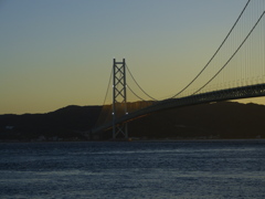 西日と橋と電灯