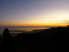 神戸港の夕日