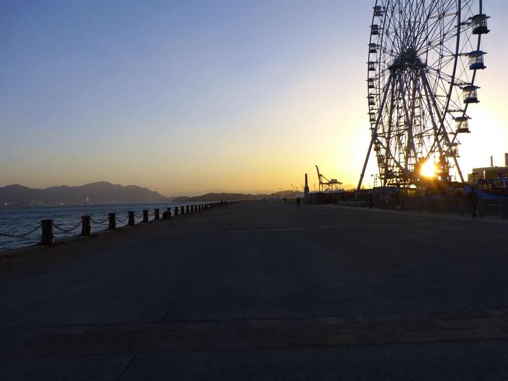 海辺の夕日