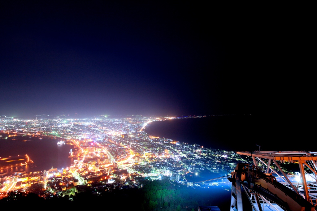 函館の夜景とロープウェイ