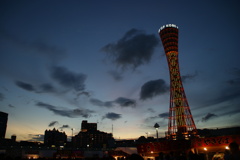 ポートタワーの夕焼け