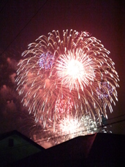 ベランダから見た花火