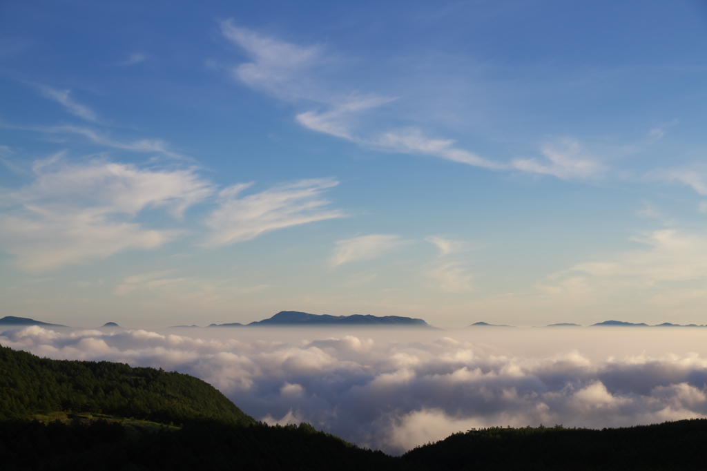 雲海に浮かぶ白根山