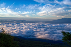 高峰高原から見る雲海