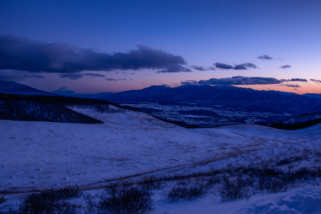 富士眺望夕景