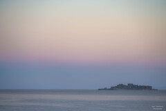 軍艦島の白明け