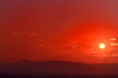伊吹の夕日