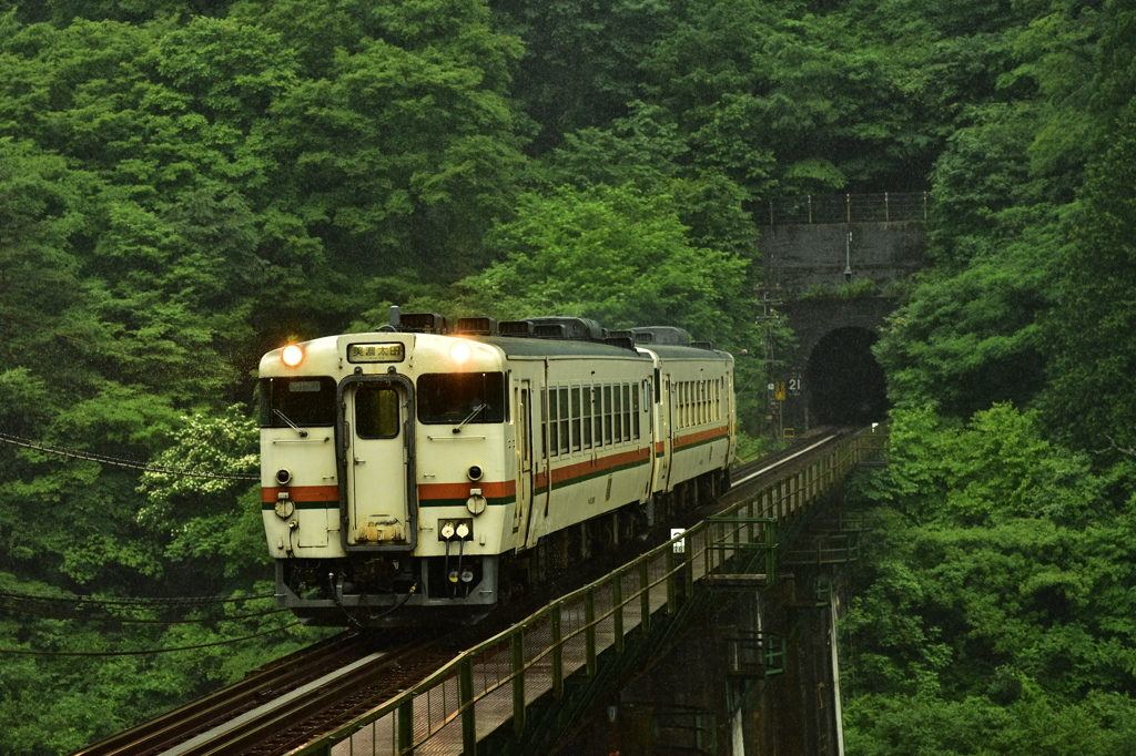 雨のバリ鉄