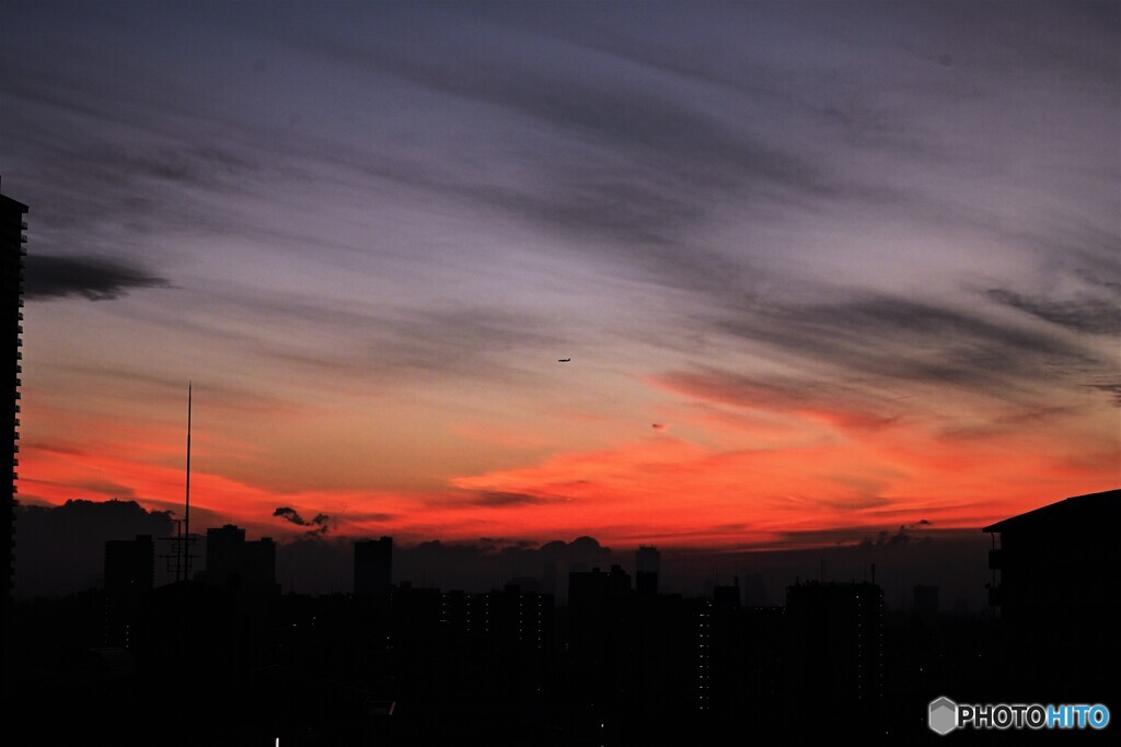 夕焼け飛行