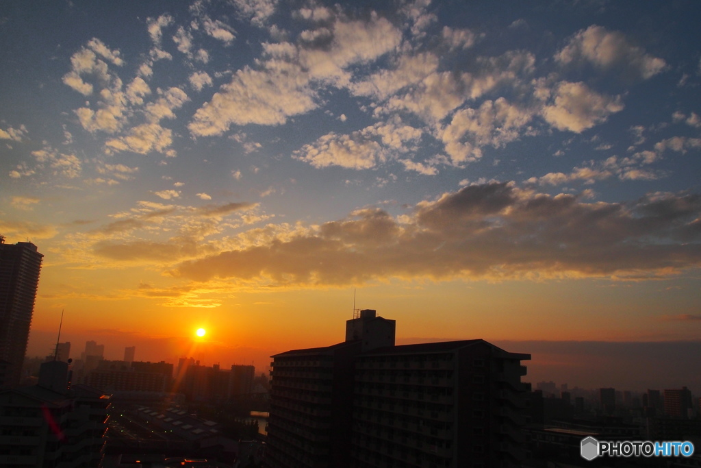 汐入の夕焼け展望。