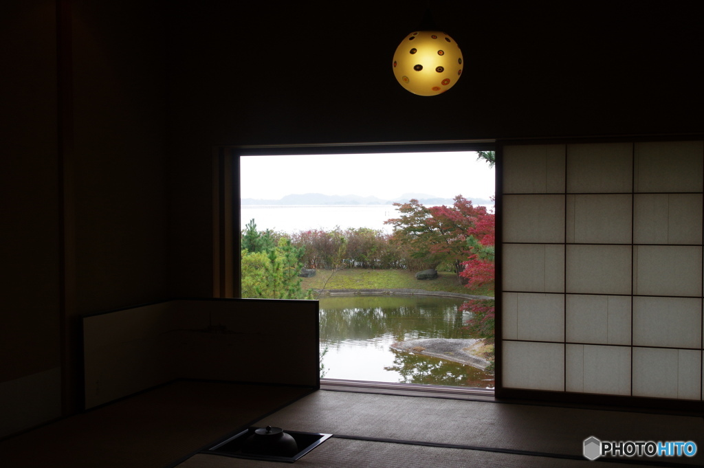 お茶室より望む