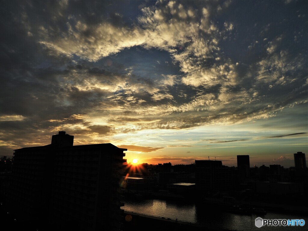 ７月の夕景
