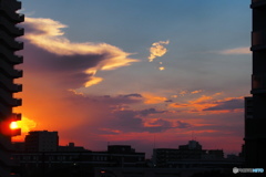 文月最後の夕焼け。