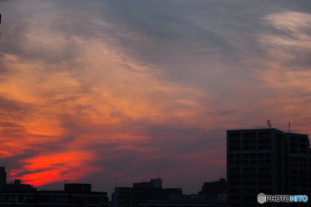 今日の汐入夕日－１