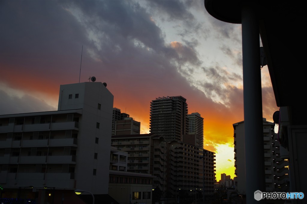 汐入の夕焼け