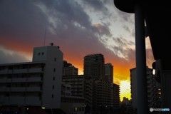 汐入の夕焼け