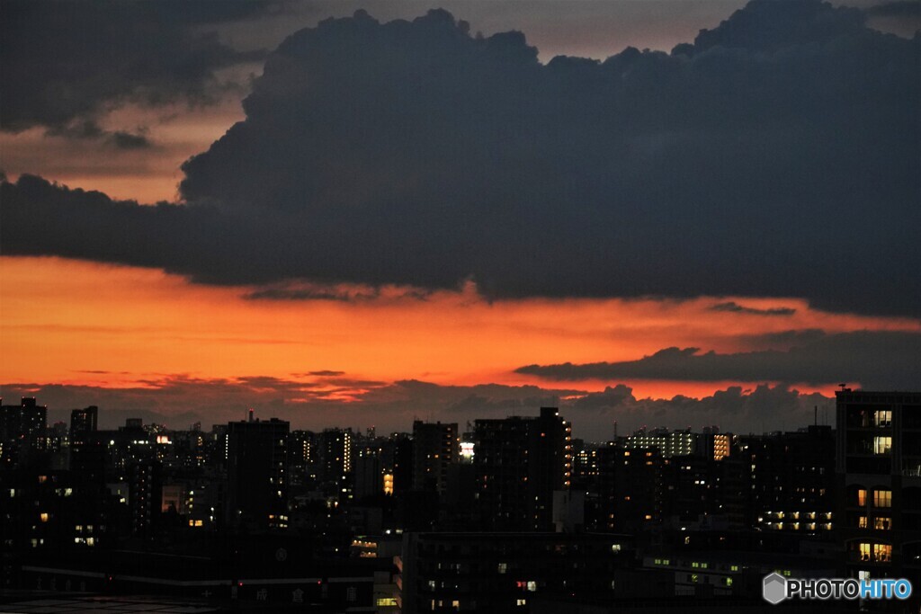 昨夕の１４階展望
