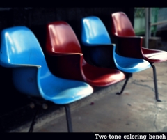 Two-tone coloring bench 