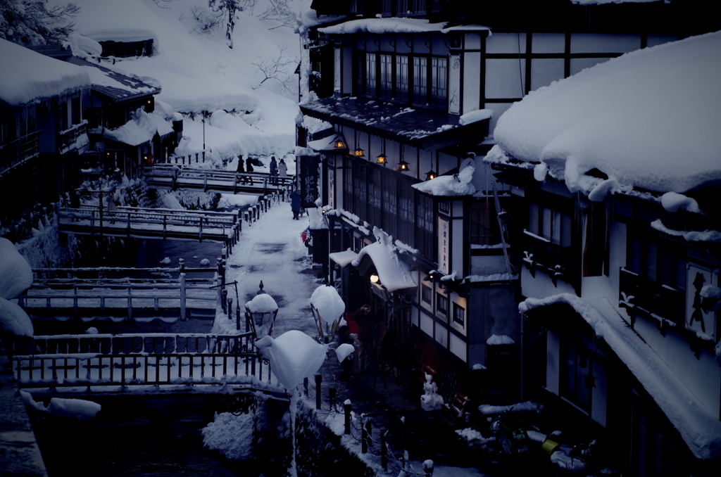 銀山温泉にて