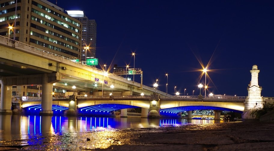 「　大川の夜景　」