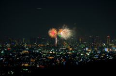 大阪の夜景 2 （花火付き＾＾）