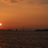 瀬戸大橋と夕日