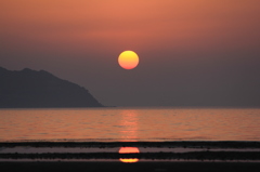 海岸寺の夕日　②