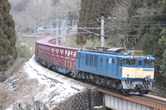 小雪の伯備線