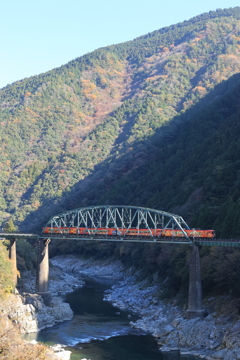 紅葉とアンパンマン列車