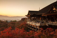 夕映えの清水寺