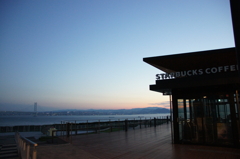 明石大橋の朝焼け