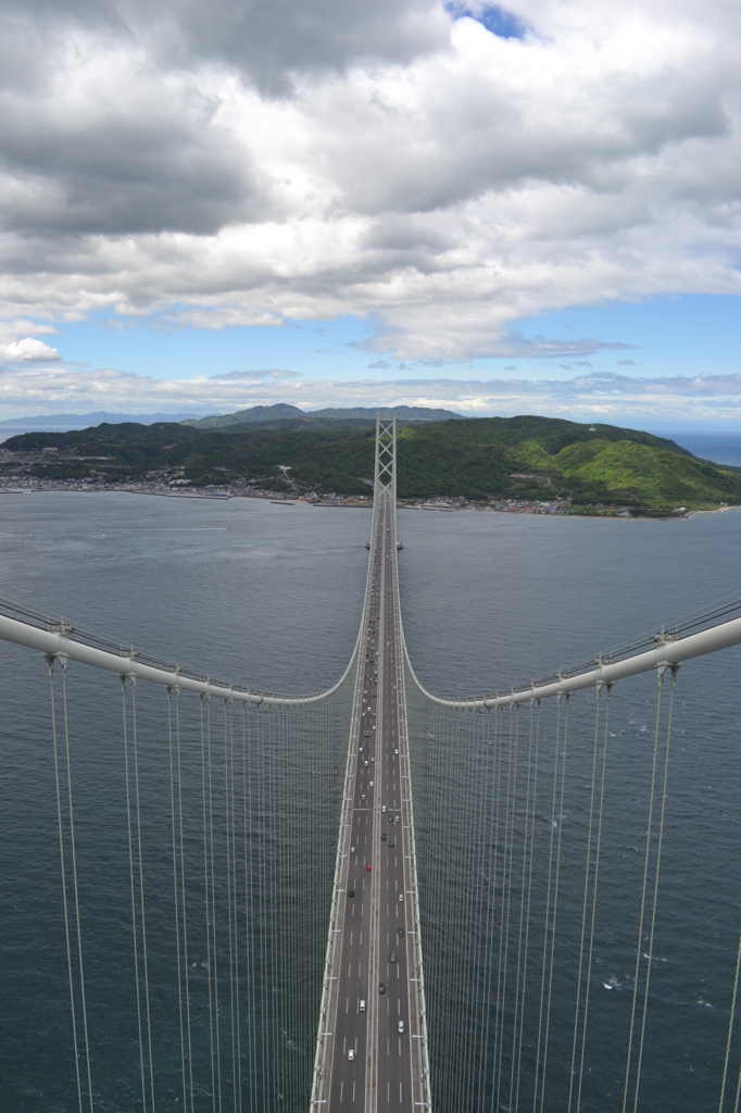 兵庫県　明石大橋　鉄塔から